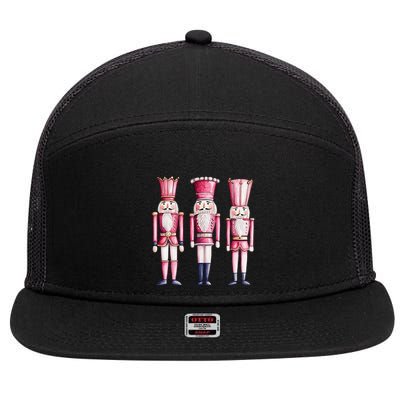Cute Preppy Pin.K Nutcracker Squad Merry Christmas Pajamas 7 Panel Mesh Trucker Snapback Hat