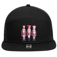 Cute Preppy Pin.K Nutcracker Squad Merry Christmas Pajamas 7 Panel Mesh Trucker Snapback Hat