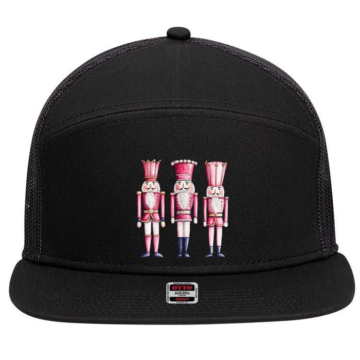 Cute Preppy Pin.K Nutcracker Squad Merry Christmas Pajamas 7 Panel Mesh Trucker Snapback Hat