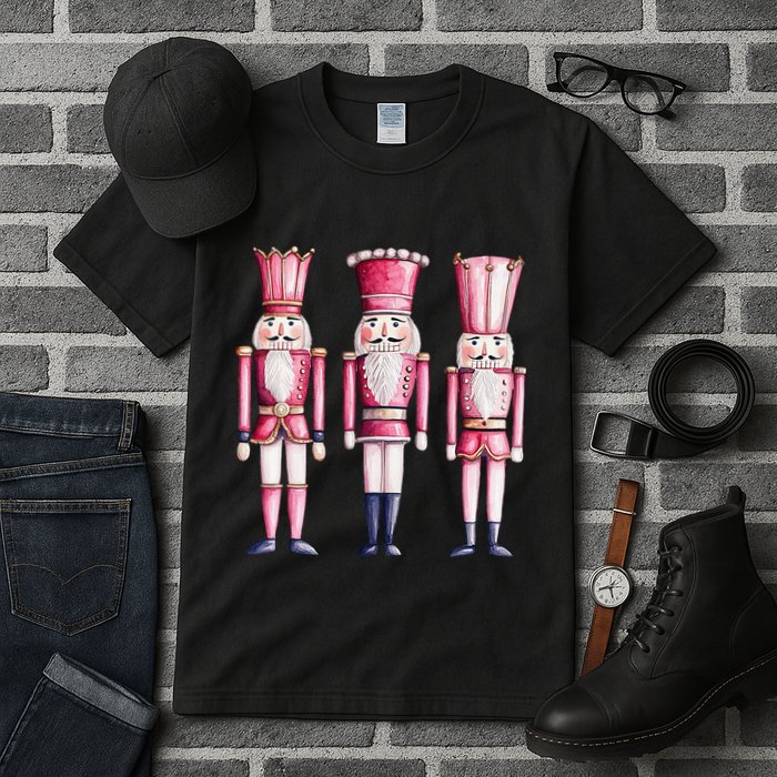 Cute Preppy Pin.K Nutcracker Squad Merry Christmas Pajamas Tall T-Shirt