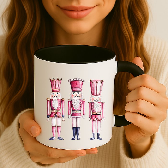 Cute Preppy Pin.K Nutcracker Squad Merry Christmas Pajamas Mug