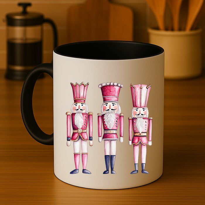 Cute Preppy Pin.K Nutcracker Squad Merry Christmas Pajamas Mug