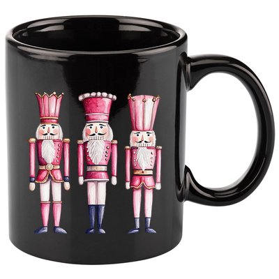 Cute Preppy Pin.K Nutcracker Squad Merry Christmas Pajamas 11oz C Handle Ceramic Mug