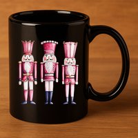 Cute Preppy Pin.K Nutcracker Squad Merry Christmas Pajamas 11oz C Handle Ceramic Mug