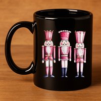 Cute Preppy Pin.K Nutcracker Squad Merry Christmas Pajamas 11oz C Handle Ceramic Mug