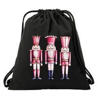 Cute Preppy Pin.K Nutcracker Squad Merry Christmas Pajamas Drawstring Bag