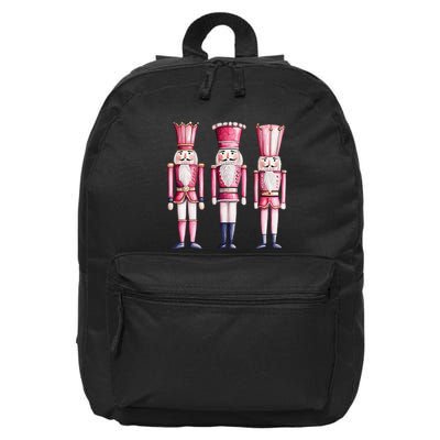 Cute Preppy Pin.K Nutcracker Squad Merry Christmas Pajamas 16 in Basic Backpack