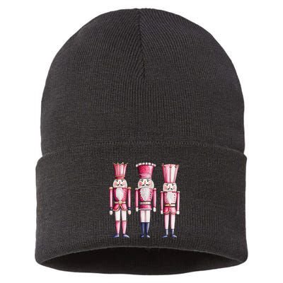 Cute Preppy Pin.K Nutcracker Squad Merry Christmas Pajamas Sustainable Knit Beanie