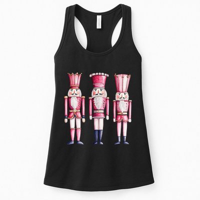 Cute Preppy Pin.K Nutcracker Squad Merry Christmas Pajamas Womens Tank Top