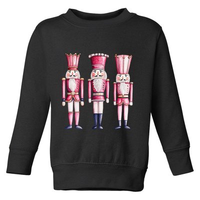 Cute Preppy Pin.K Nutcracker Squad Merry Christmas Pajamas Toddler Sweatshirt