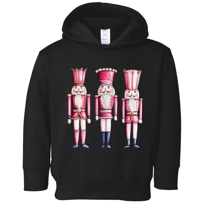 Cute Preppy Pin.K Nutcracker Squad Merry Christmas Pajamas Toddler Hoodie
