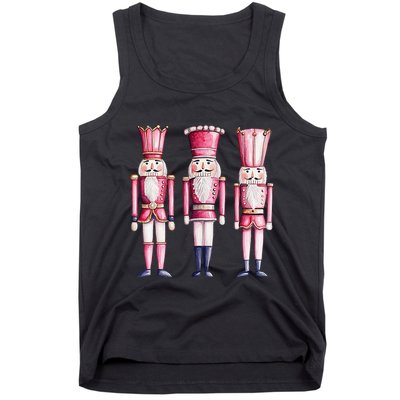 Cute Preppy Pin.K Nutcracker Squad Merry Christmas Pajamas Tank Top
