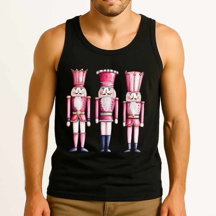 Cute Preppy Pin.K Nutcracker Squad Merry Christmas Pajamas Tank Top