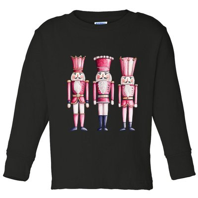 Cute Preppy Pin.K Nutcracker Squad Merry Christmas Pajamas Toddler Long Sleeve Shirt