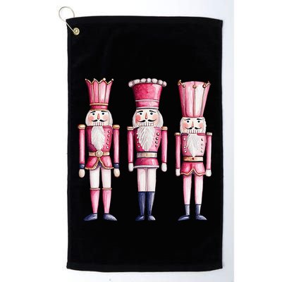 Cute Preppy Pin.K Nutcracker Squad Merry Christmas Pajamas Golf Towel