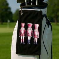 Cute Preppy Pin.K Nutcracker Squad Merry Christmas Pajamas Golf Towel