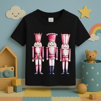 Cute Preppy Pin.K Nutcracker Squad Merry Christmas Pajamas Toddler T-Shirt