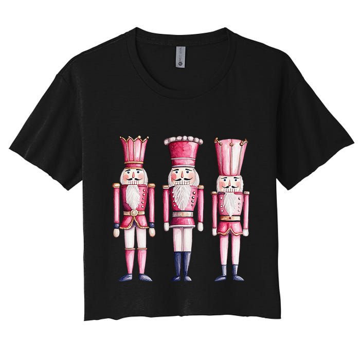 Cute Preppy Pin.K Nutcracker Squad Merry Christmas Pajamas Crop Top