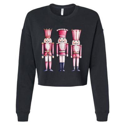 Cute Preppy Pin.K Nutcracker Squad Merry Christmas Pajamas Cropped Pullover Crew