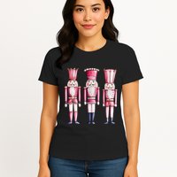 Cute Preppy Pin.K Nutcracker Squad Merry Christmas Pajamas Womens T-Shirt