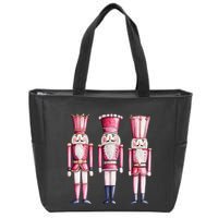 Cute Preppy Pin.K Nutcracker Squad Merry Christmas Pajamas Zip Tote Bag