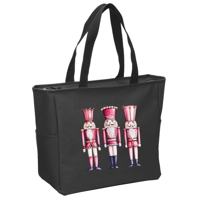 Cute Preppy Pin.K Nutcracker Squad Merry Christmas Pajamas Zip Tote Bag