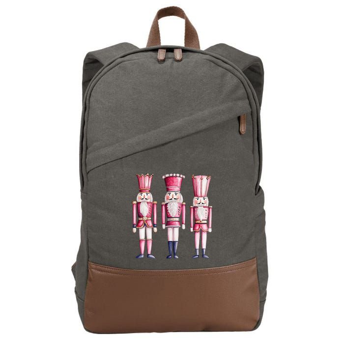Cute Preppy Pin.K Nutcracker Squad Merry Christmas Pajamas Cotton Canvas Backpack
