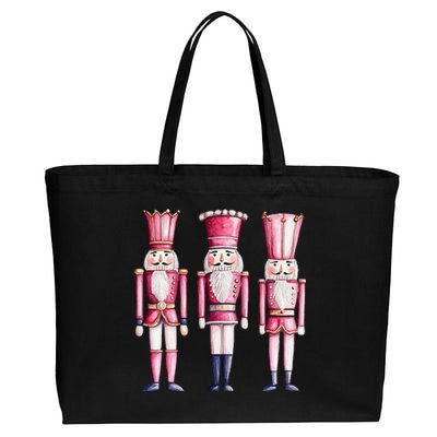 Cute Preppy Pin.K Nutcracker Squad Merry Christmas Pajamas Cotton Canvas Jumbo Tote