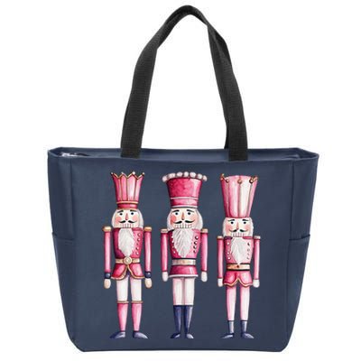 Cute Preppy Pin.K Nutcracker Squad Merry Christmas Pajamas Zip Tote Bag