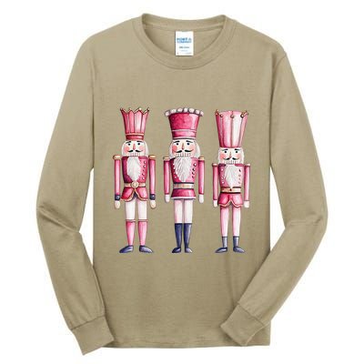 Cute Preppy Pin.K Nutcracker Squad Merry Christmas Pajamas Tall Long Sleeve T-Shirt
