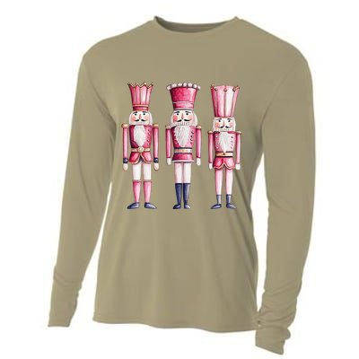 Cute Preppy Pin.K Nutcracker Squad Merry Christmas Pajamas Cooling Performance Long Sleeve Crew