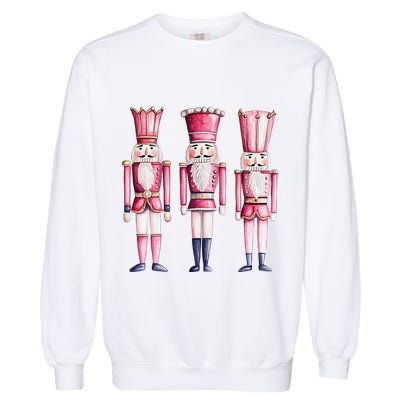 Cute Preppy Pin.K Nutcracker Squad Merry Christmas Pajamas Garment-Dyed Sweatshirt