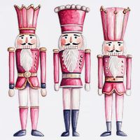Cute Preppy Pin.K Nutcracker Squad Merry Christmas Pajamas Garment-Dyed Sweatshirt