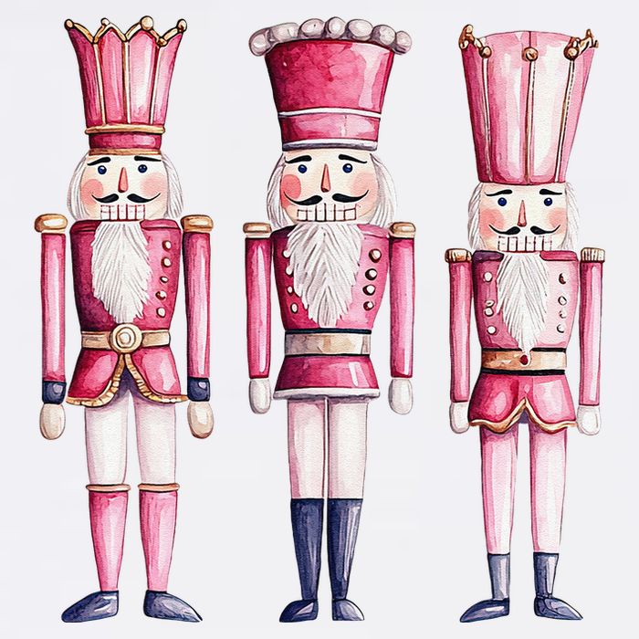 Cute Preppy Pin.K Nutcracker Squad Merry Christmas Pajamas Garment-Dyed Sweatshirt