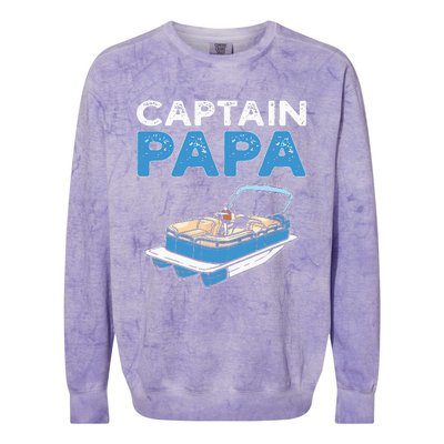 Captain Papa. Pontoon Boat Captain Colorblast Crewneck Sweatshirt