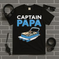 Captain Papa. Pontoon Boat Captain T-Shirt