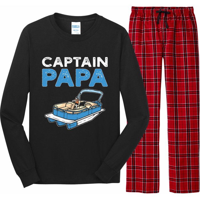 Captain Papa. Pontoon Boat Captain Long Sleeve Pajama Set