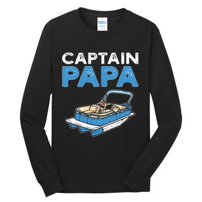 Captain Papa. Pontoon Boat Captain Tall Long Sleeve T-Shirt