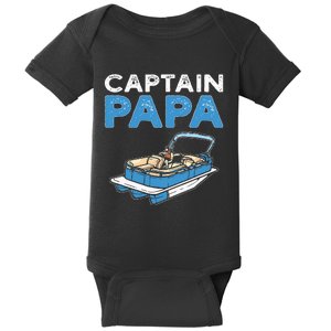 Captain Papa. Pontoon Boat Captain Baby Bodysuit