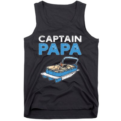 Captain Papa. Pontoon Boat Captain Tank Top