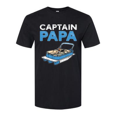 Captain Papa. Pontoon Boat Captain Softstyle CVC T-Shirt