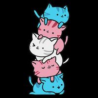 Cat Pile Pride Day Of Visibility Flat Bill Trucker Hat