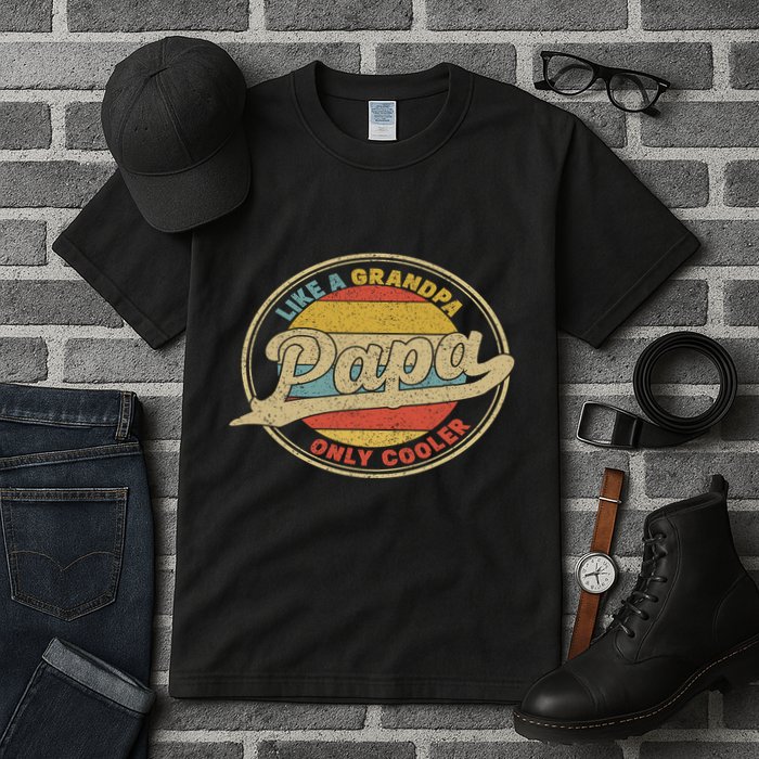 Cool Papa, Papa Like A Grandpa Only Cooler, Best Papa Ever  Tall T-Shirt