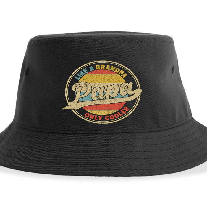 Cool Papa, Papa Like A Grandpa Only Cooler, Best Papa Ever  Sustainable Bucket Hat