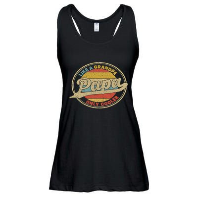 Cool Papa, Papa Like A Grandpa Only Cooler, Best Papa Ever  Ladies Essential Flowy Tank