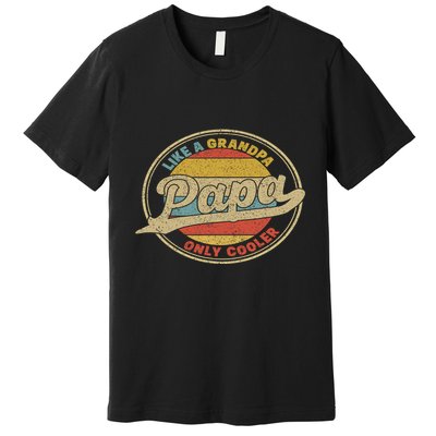 Cool Papa, Papa Like A Grandpa Only Cooler, Best Papa Ever  Premium T-Shirt