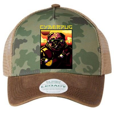 Cyberpug Parody Pug Dog Cyber Punk Legacy Tie Dye Trucker Hat