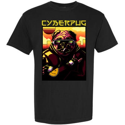 Cyberpug Parody Pug Dog Cyber Punk Garment-Dyed Heavyweight T-Shirt