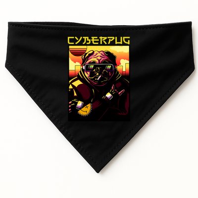 Cyberpug Parody Pug Dog Cyber Punk USA-Made Doggie Bandana