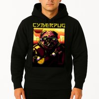 Cyberpug Parody Pug Dog Cyber Punk Hoodie